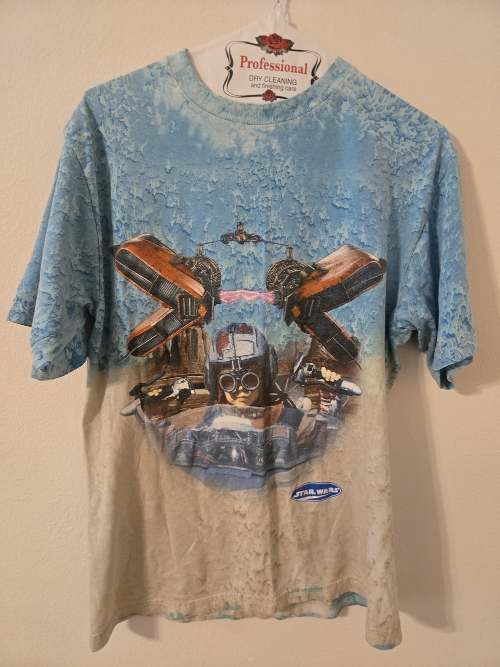 Vintage 1999 Star Wars Episode 1 Anakin Podracing Tie Dye T Shirt Large 90s